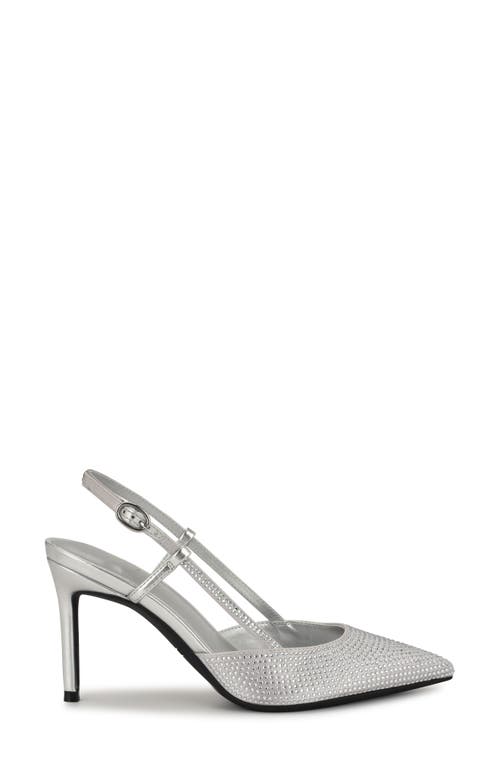 Nine West Rumer Slingback Pointed Toe Pump In Silver