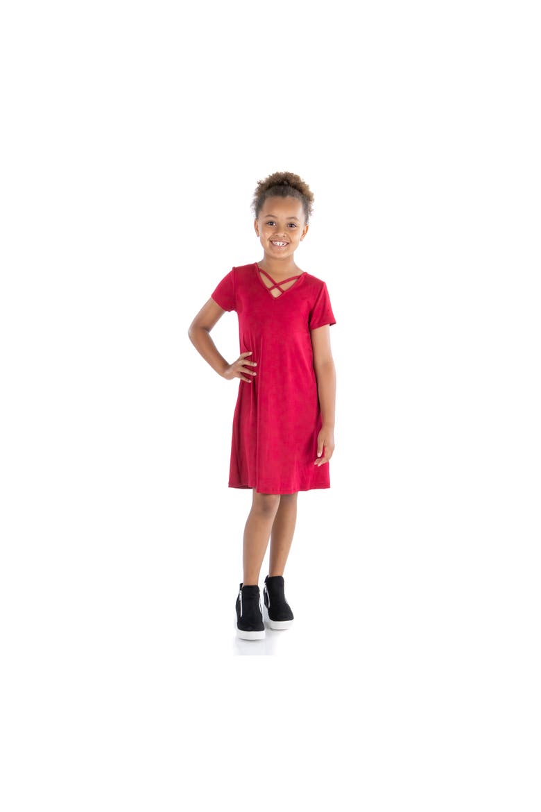Short Sleeve T Shirt Dress, Main, color, Red