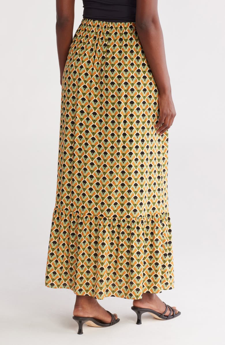 DR2 by Daniel Rainn Button Front Maxi Skirt, Alternate, color, Antique Ivory/ Yellow Print