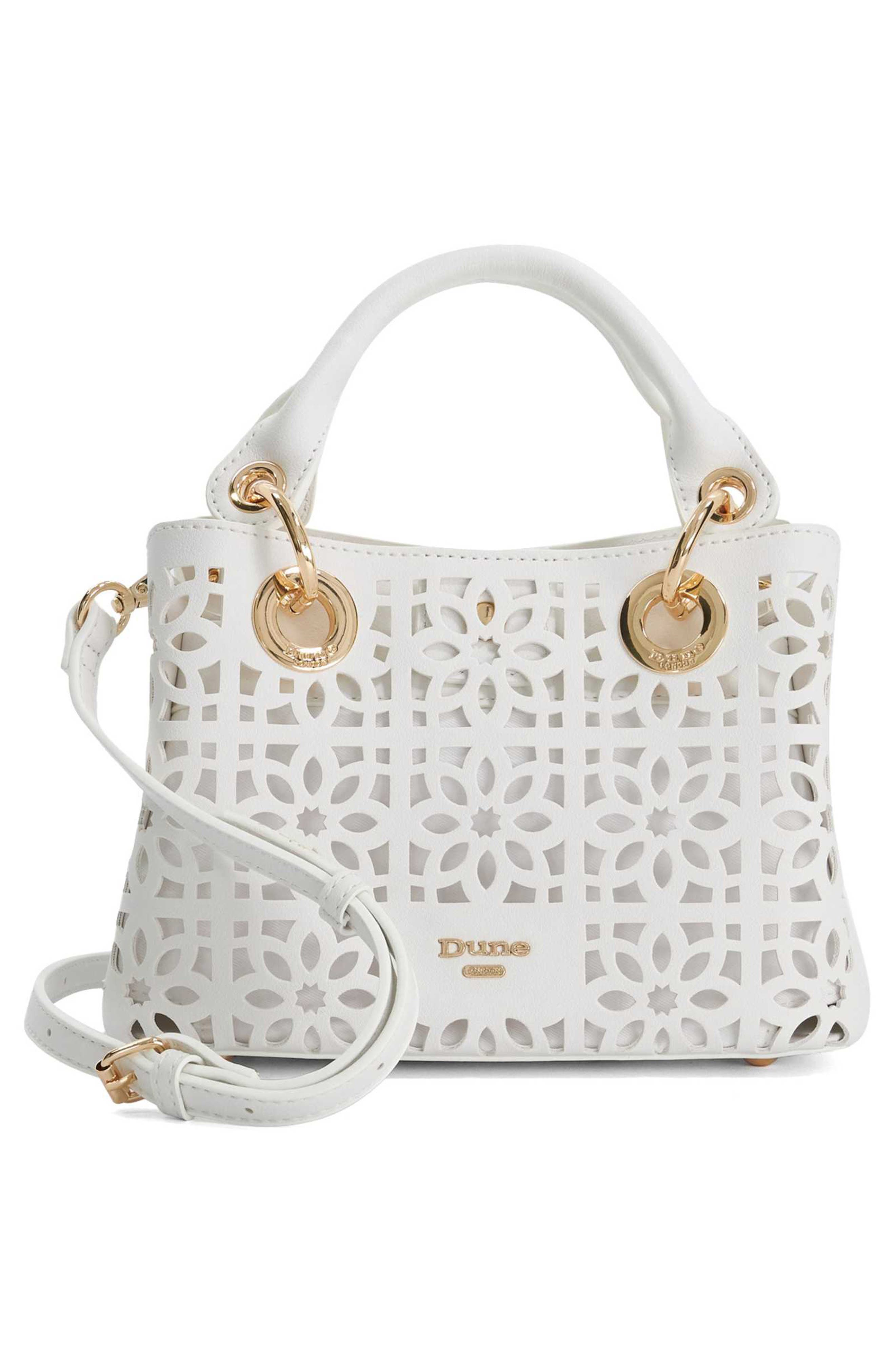 Dune London Diddydelaser Faux Leather Top Handle Bag, Alternate, color, White