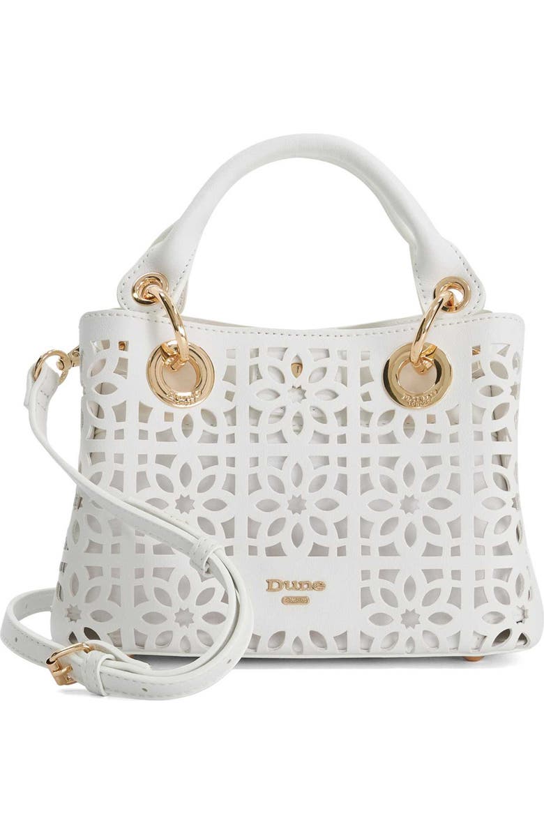 Dune London Diddydelaser Faux Leather Top Handle Bag, Alternate, color, White