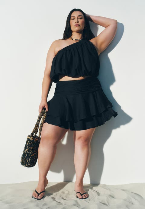 Flouncy Tiered Mini Skort (Plus)