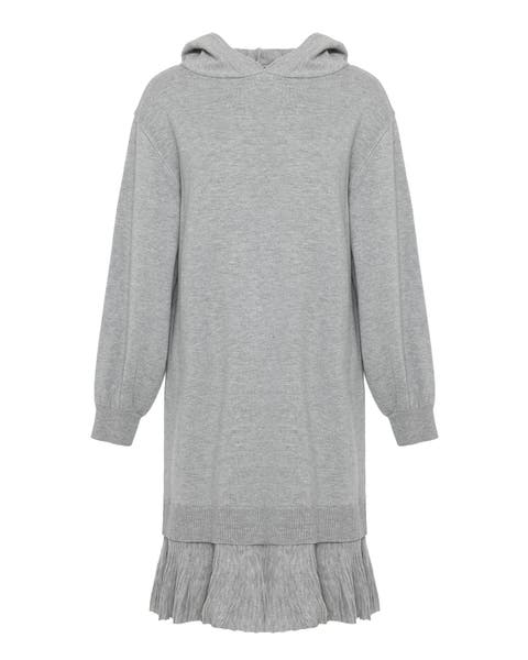 Nomia Pleated Hem Hoodie Dress