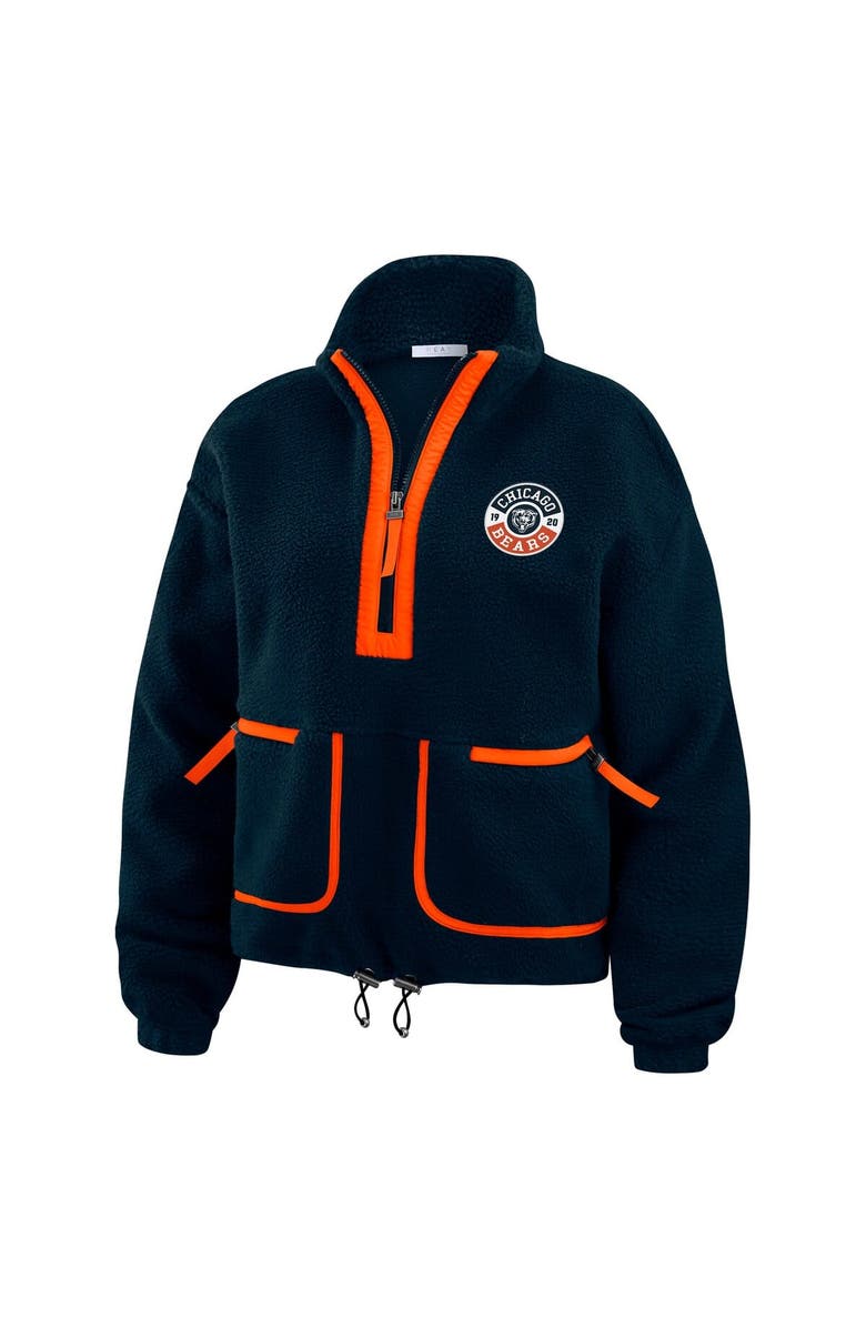 WEAR by Erin Andrews Women's WEAR by Erin Andrews Navy Chicago Bears Polar Fleece Half-Zip Jacket, Alternate, color, Navy