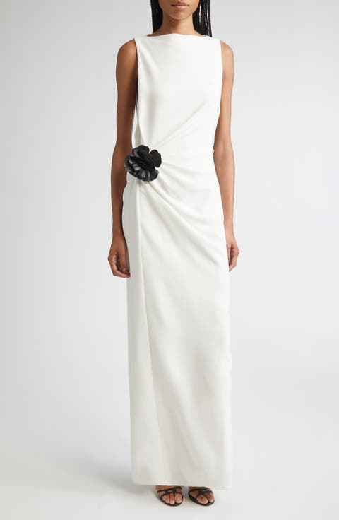 Indria Sleeveless Double Crepe Dress