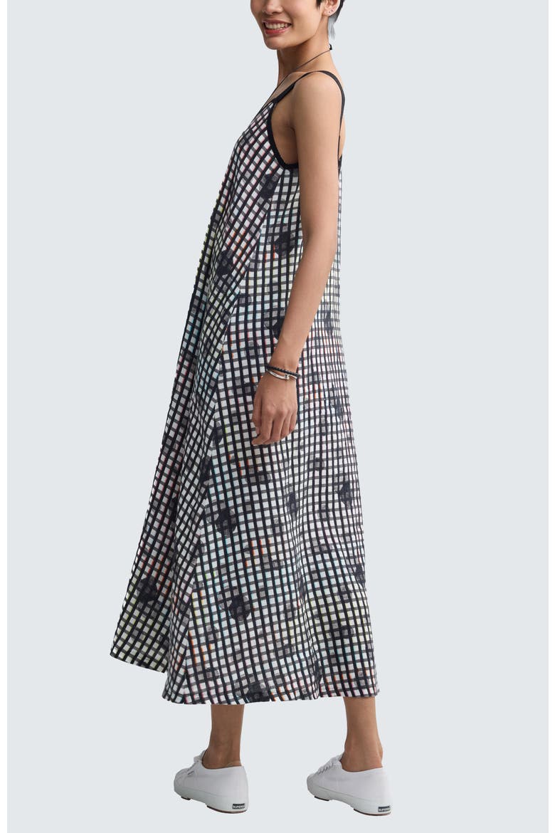 Nerida Neon Print Linen Maxi Dress, Alternate, color, Neon Black