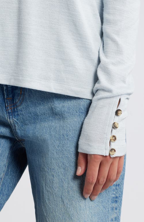 Rag & Bone Boxy Button & Loop Turtleneck In Blue