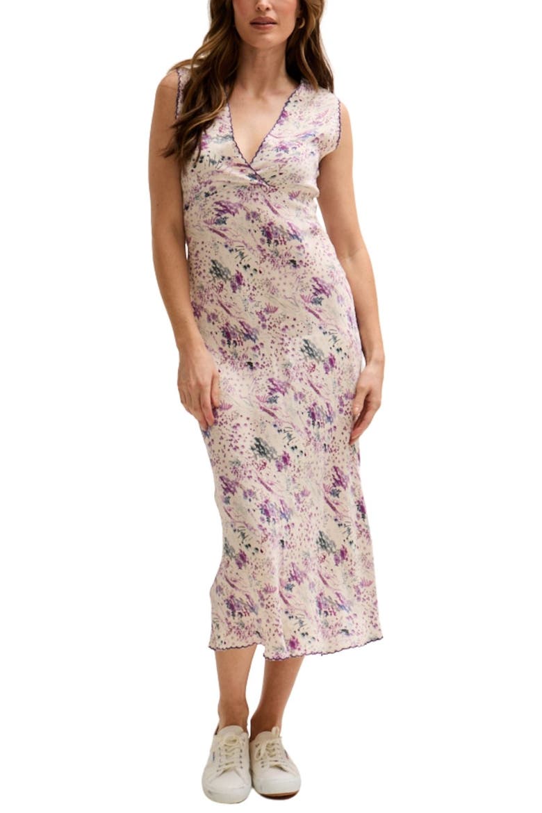 Zola Bias Cut Wonderland Print Midi Dress, Alternate, color, Light Purple