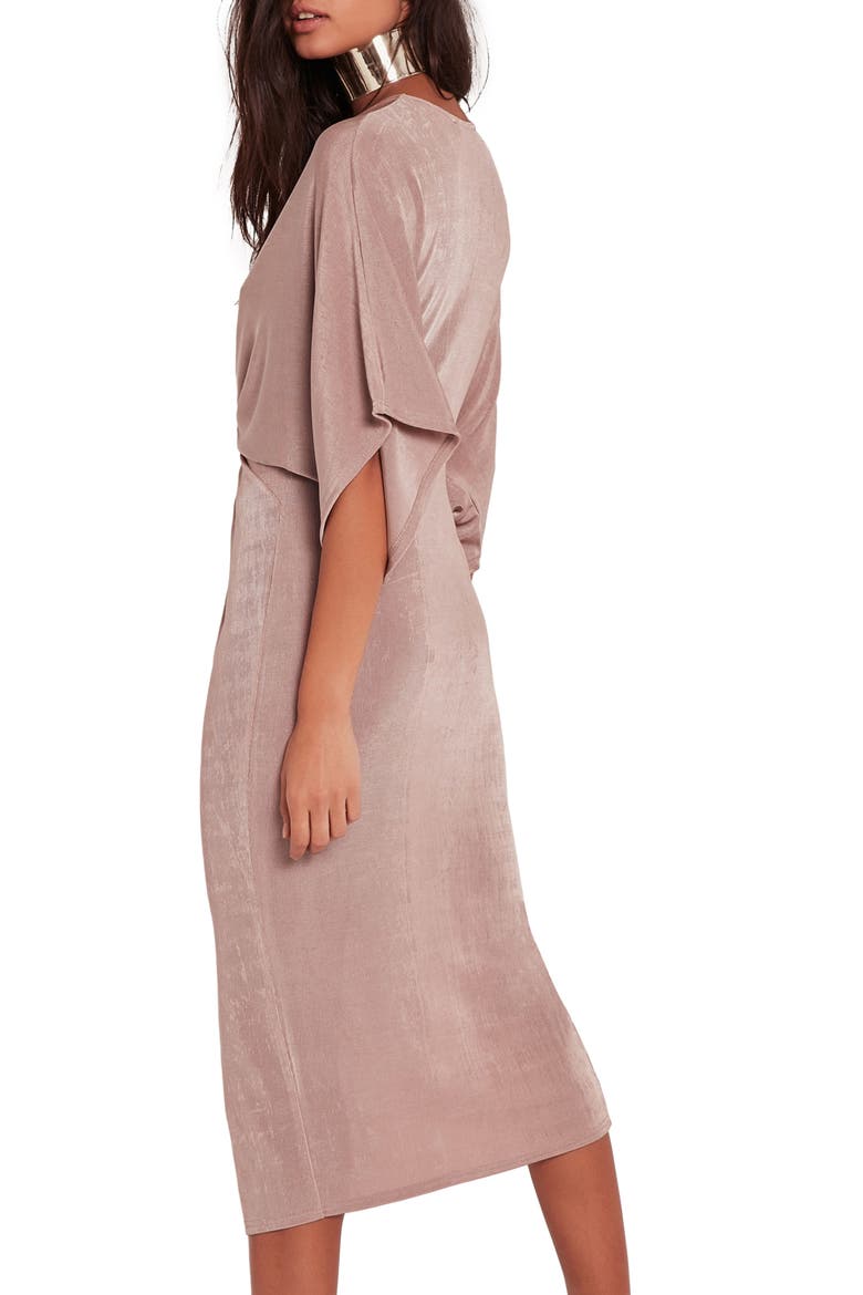 Kimono Midi Dress, Alternate, color, BLUSH