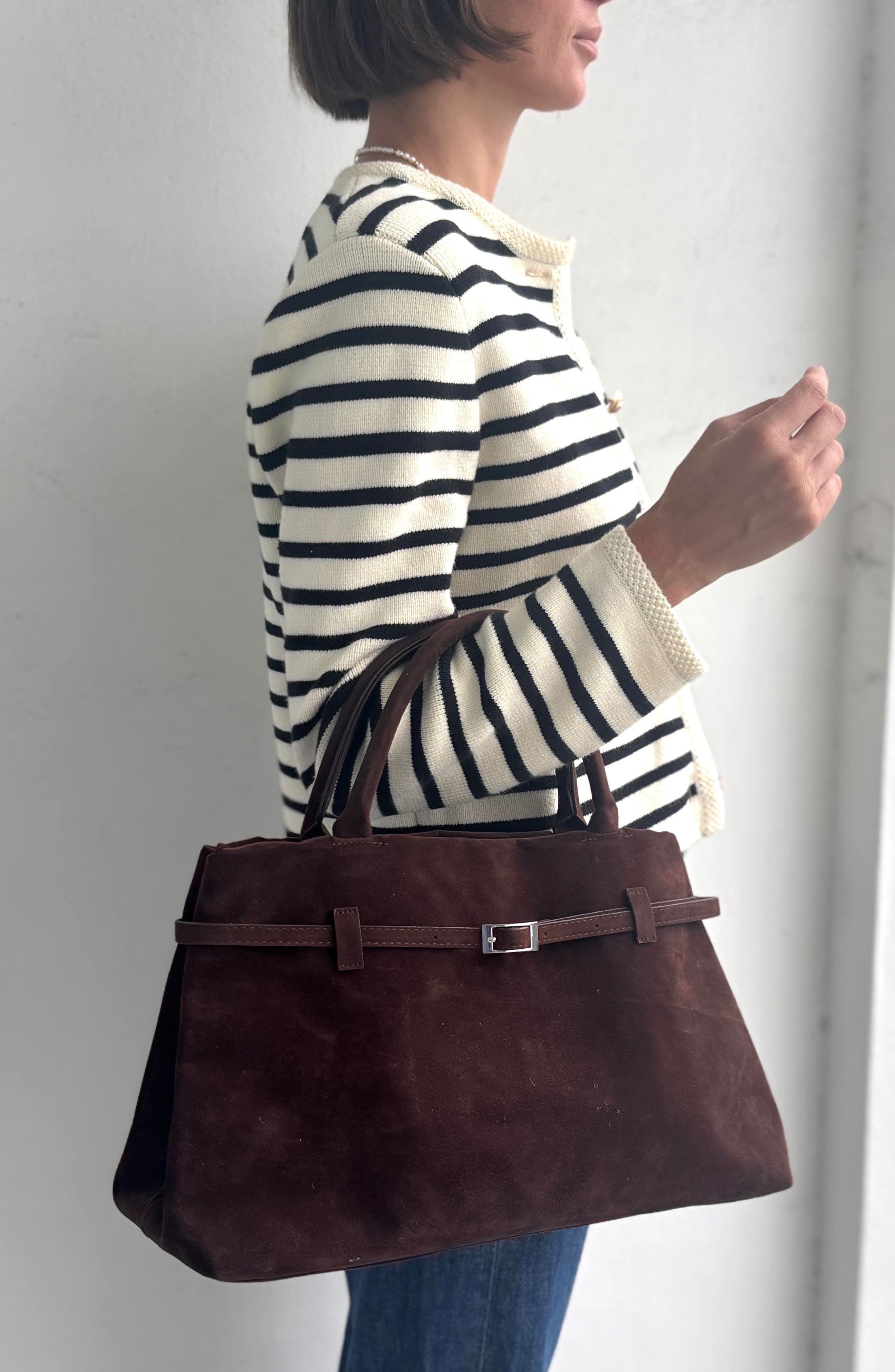 Adornia Belted Tote Bag, Alternate, color, Brown