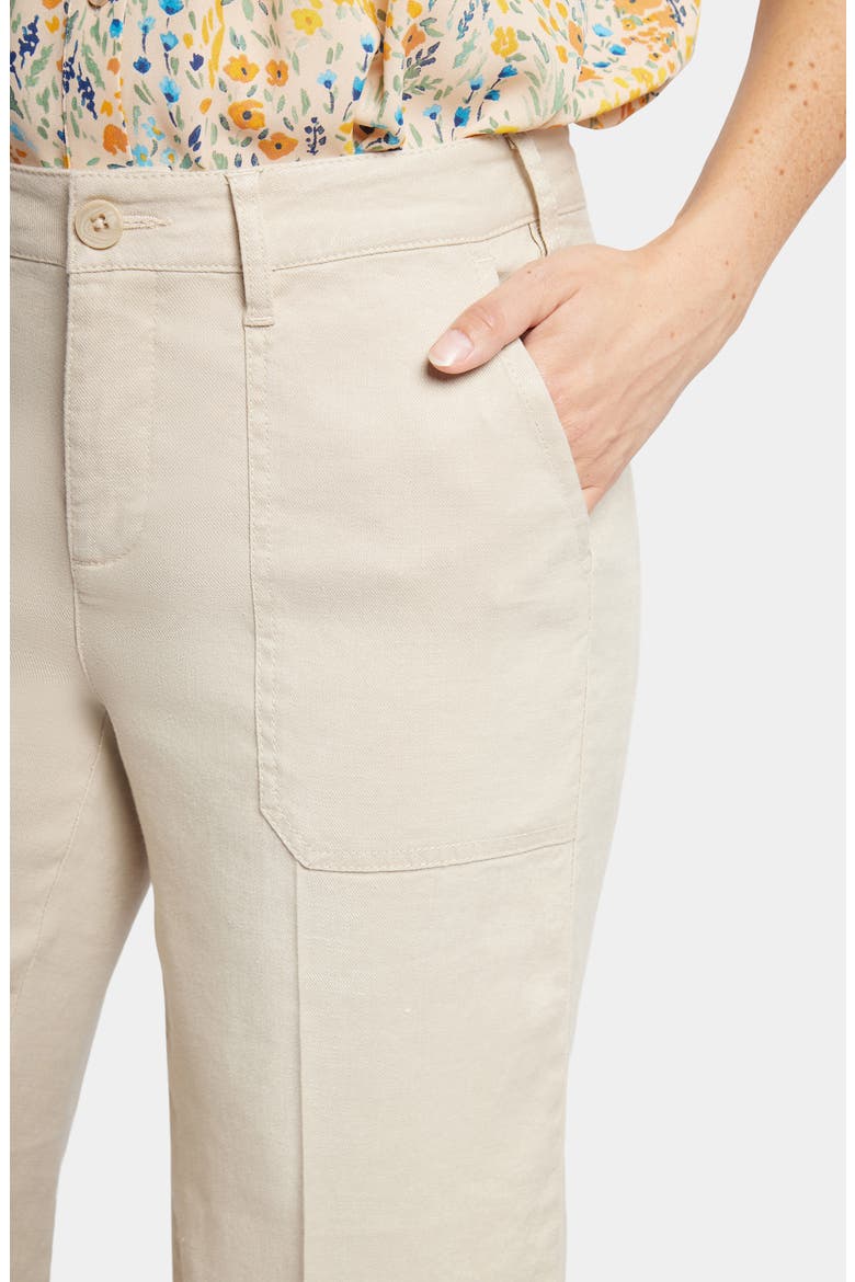 Linen Blend Crop Wide Leg Pants, Alternate, color, FEATHER