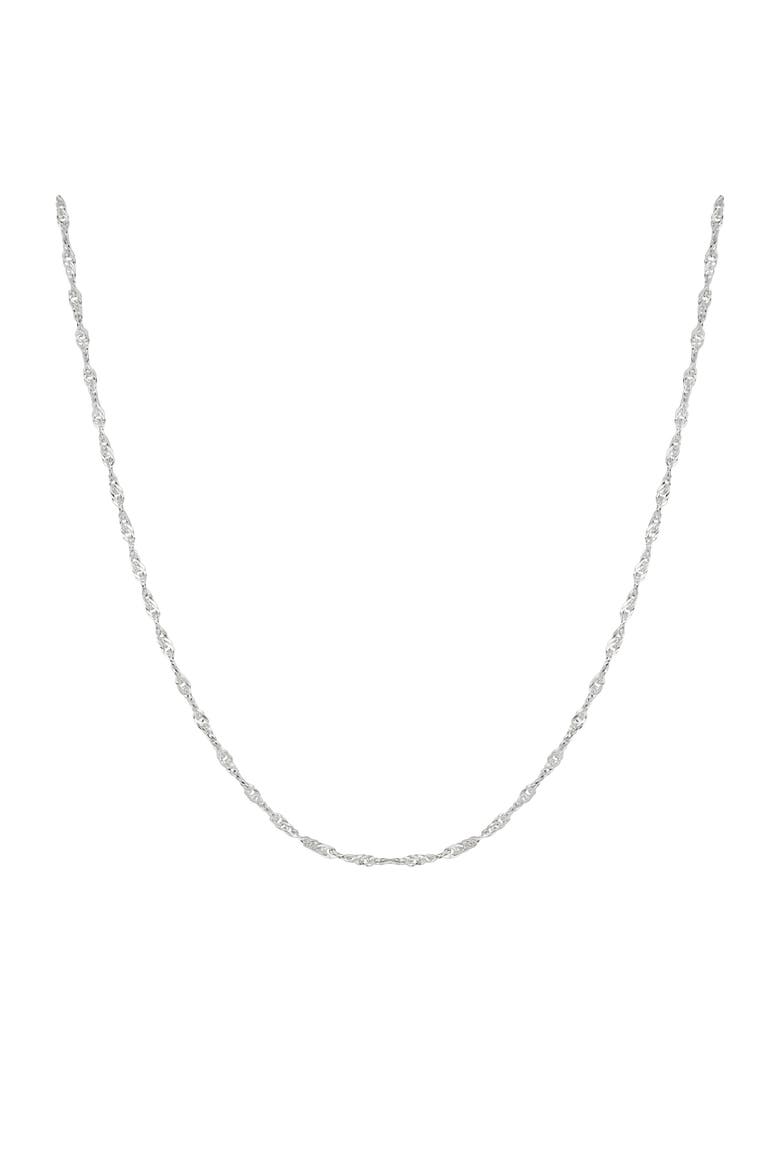 Twisted Curb Singapore Sterling Silver Chain, Main, color, Silver