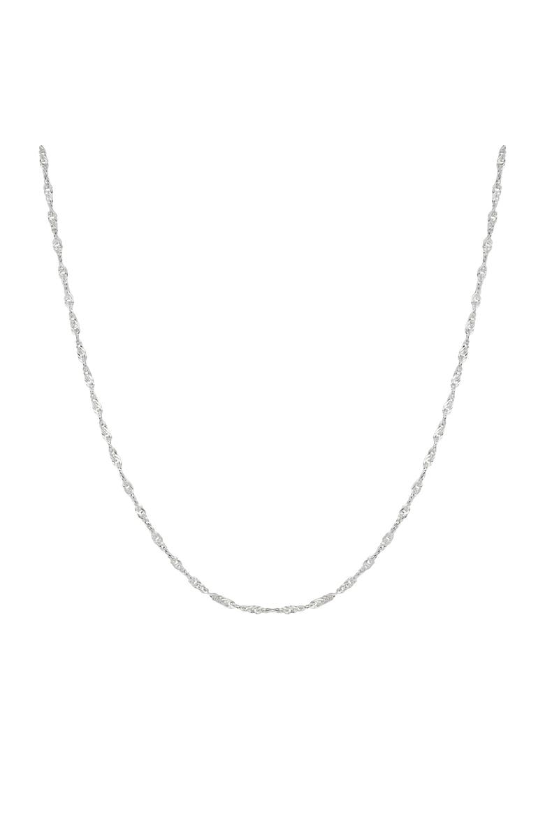 Spero London Twisted Curb Singapore Sterling Silver Chain, Main, color, Silver