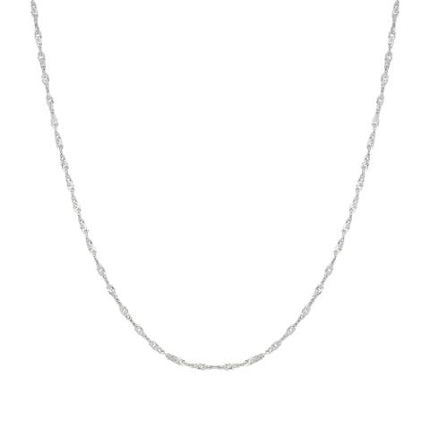 Twisted Curb Singapore Sterling Silver Chain