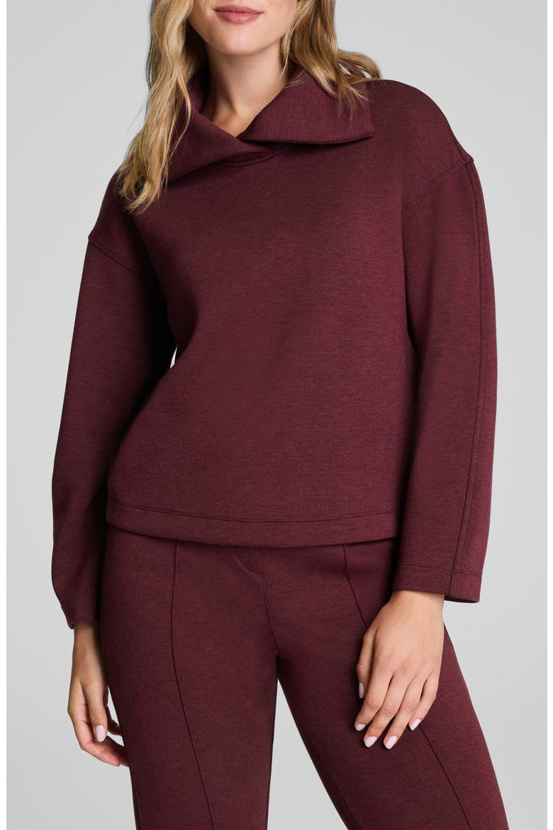 AirEssentials Brushed Collar Sweatshirt, Main, color, CASSIS HEATHER