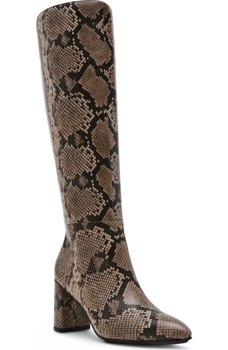 Anne Klein Beth Snakeskin Embossed Knee High Boot, Main, color,