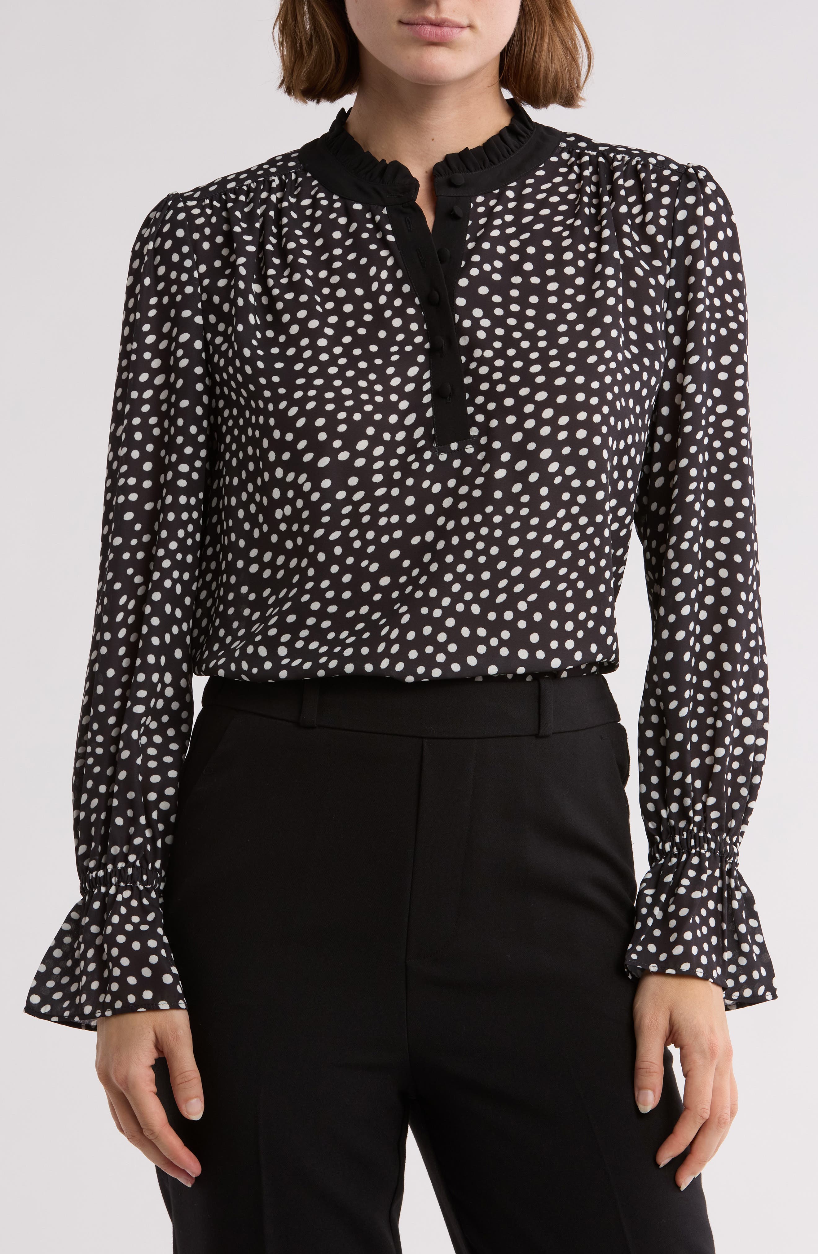 Georgette Button Front Top