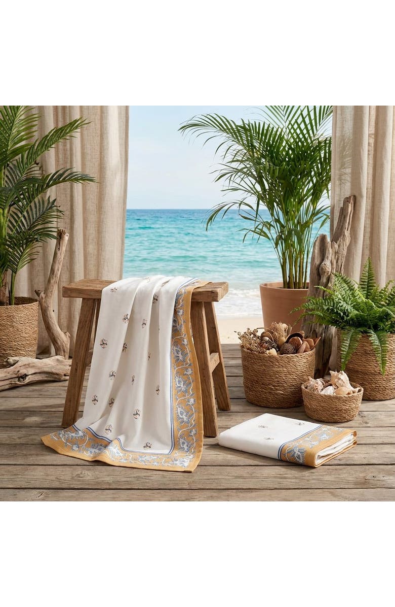 Zsa Zsa Zsu Baklan Digital Printed 100% Cotton Peshtemal 2 Piece Set, Alternate, color, Ecru