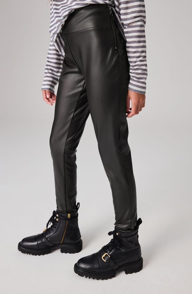 smALLSAINTS by ALLSAINTS Kids' Faux Leather Leggings, Alternate, color, Black