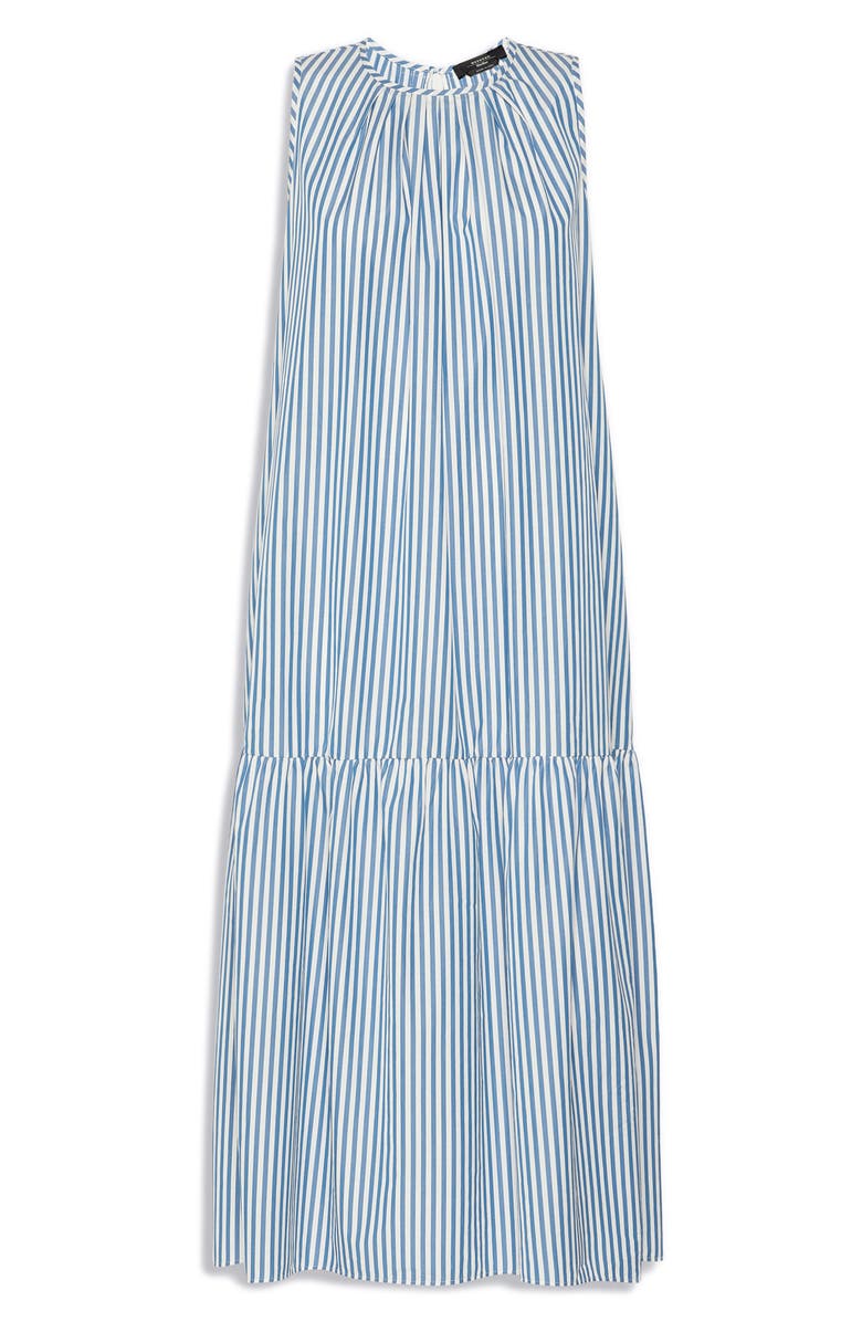 Weekend Max Mara Capo Stripe Cotton Maxi Dress, Alternate, color, Cornflower Blue