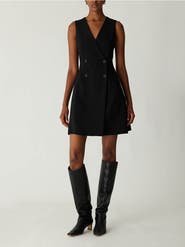 Rebecca Taylor Refined Suiting Double Breasted Mini Dress