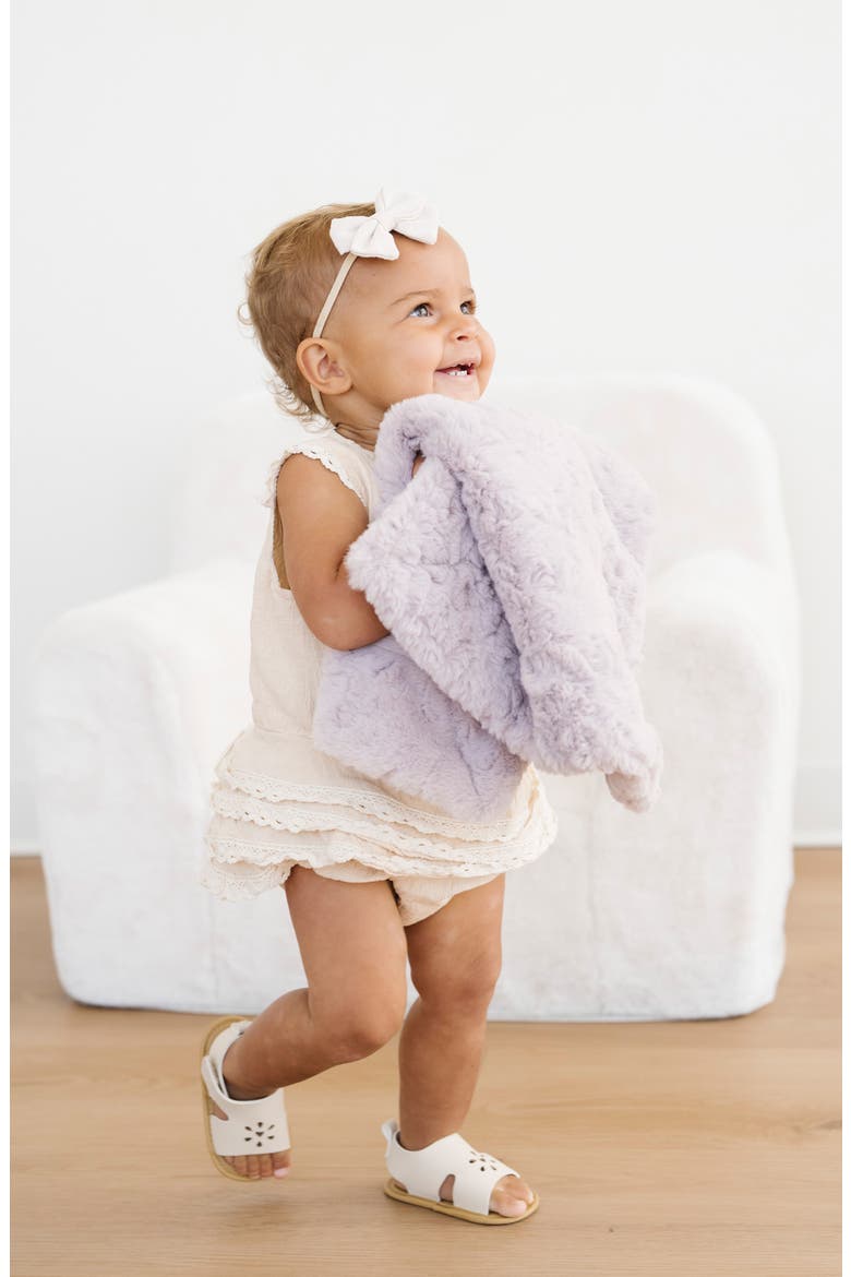 Dream Faux Fur Receiving Blanket, Alternate, color, LILAC