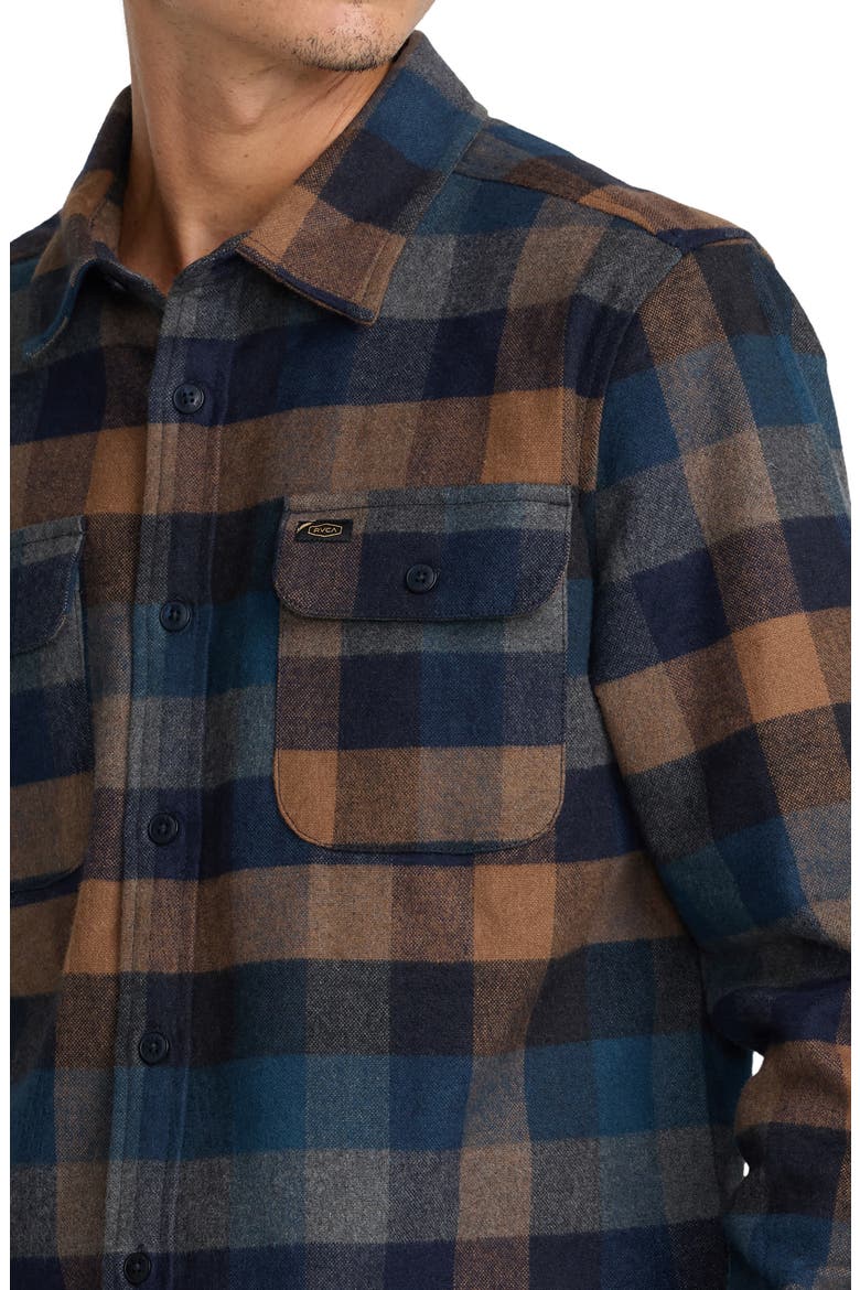 Dayshift Blanket Stripe Flannel Button-Up Shirt, Alternate, color, PIRATE BLACK