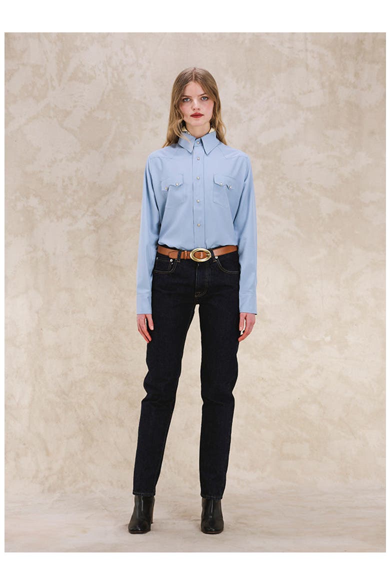 Toledo Silk Texan Shirt, Alternate, color, Light Blue