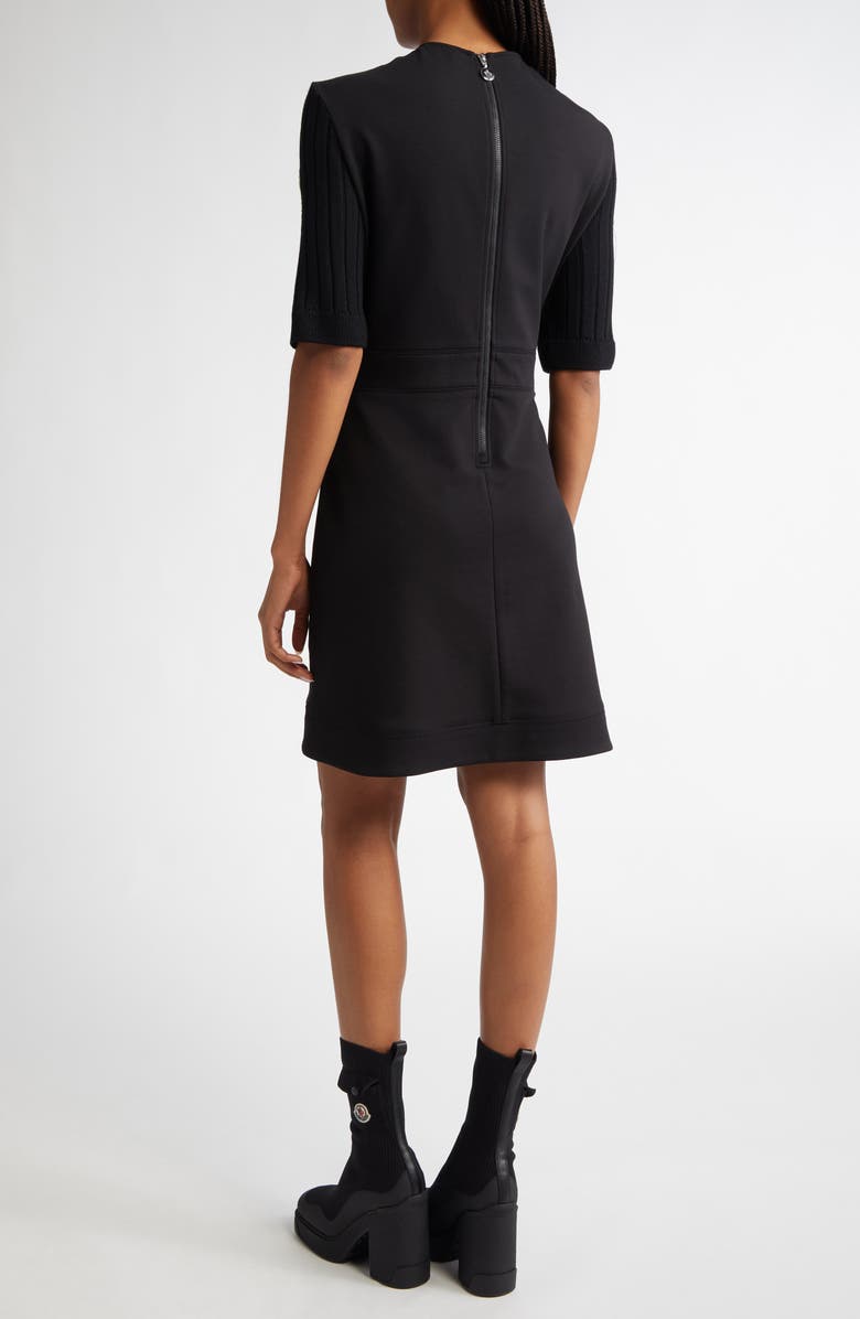 Moncler Mixed Media Fit & Flare Minidress, Alternate, color, 