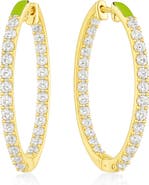 House of Frosted White Topaz Pavé Hoop Earrings