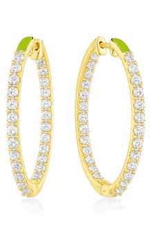 House of Frosted White Topaz Pavé Hoop Earrings