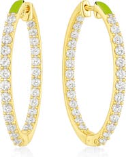House of Frosted White Topaz Pavé Hoop Earrings