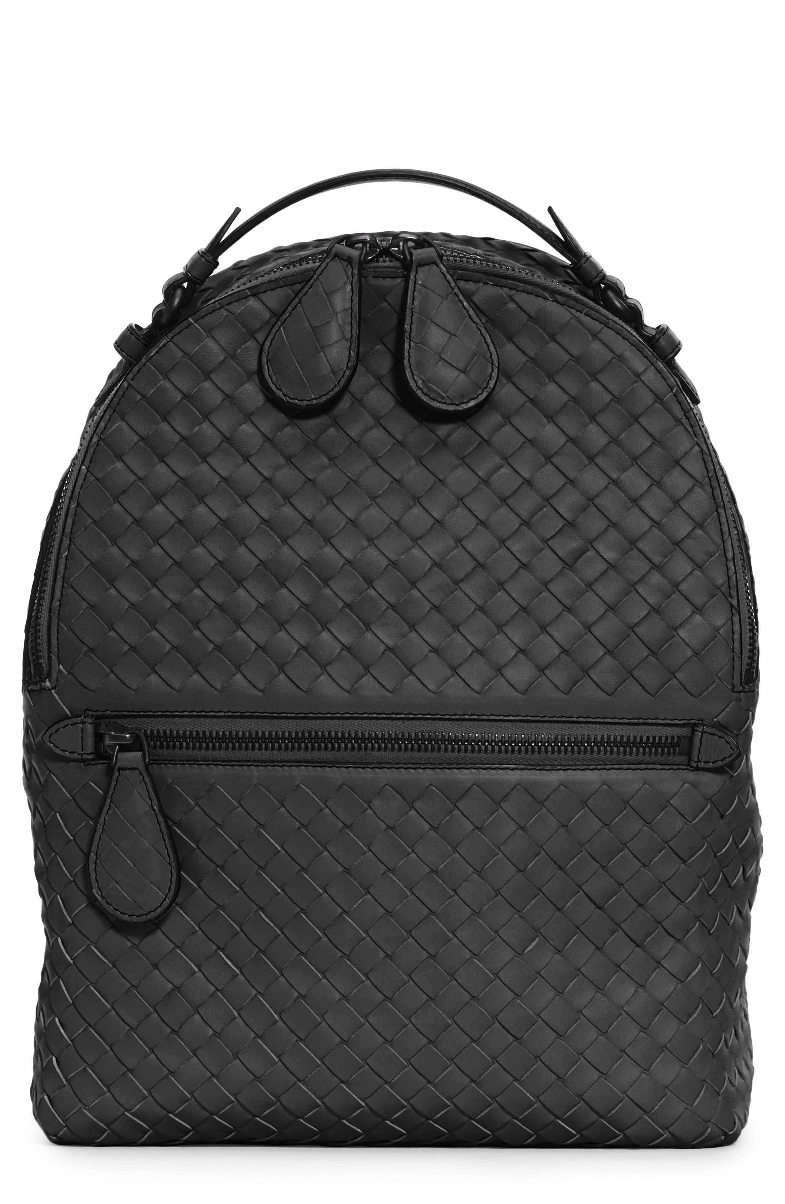 Bottega Veneta Intrecciato Leather Backpack, Main, color, 