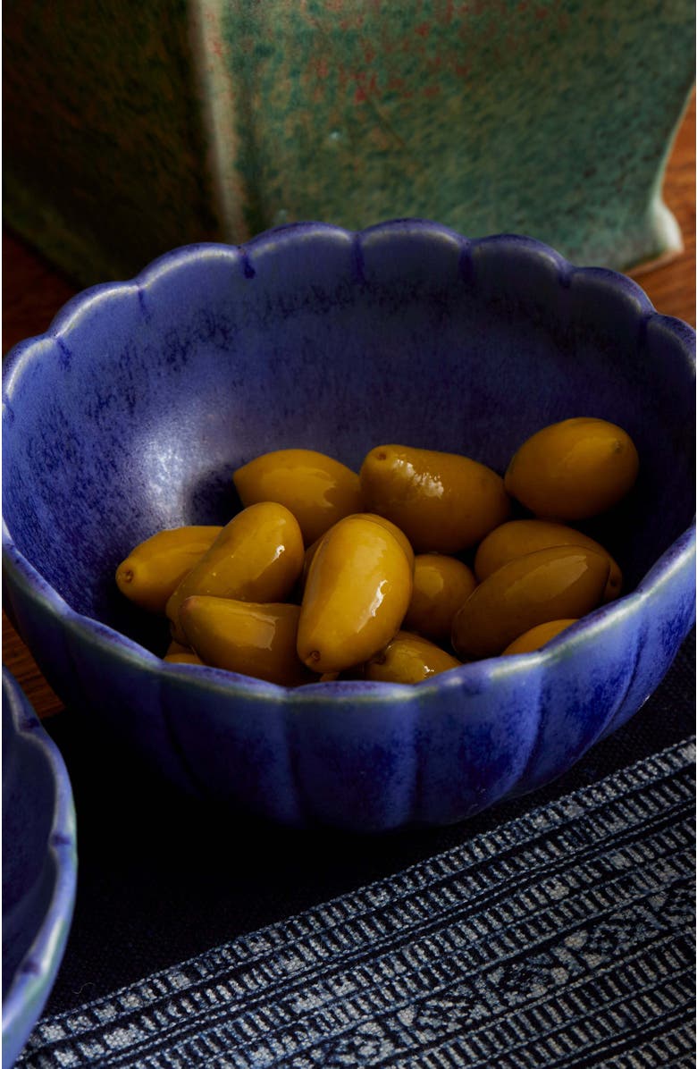 LEMIEUX ET CIE Dhalia Stoneware 4-Piece Dinner Plate Set, Alternate, color, Blue