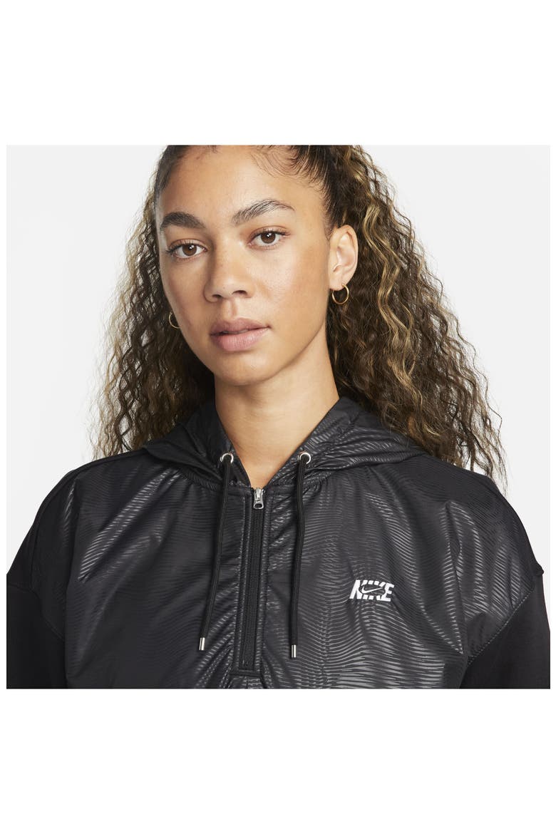 Sportswear Icon Clash Quarter Zip Hoodie, Alternate, color, BLACK/ WHITE