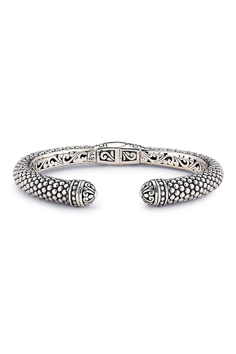 Sterling Silver Pebble Design Bangle Bracelet, Main, color, SILVER AND GOLD