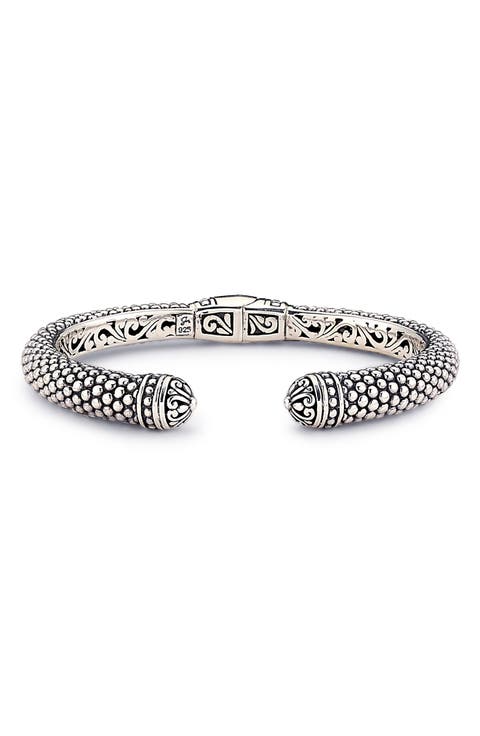 Sterling Silver Pebble Design Bangle Bracelet