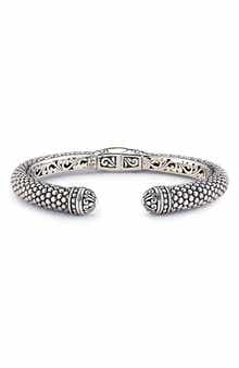 SAMUEL B. Sterling Silver Pebble Design Bangle Bracelet
