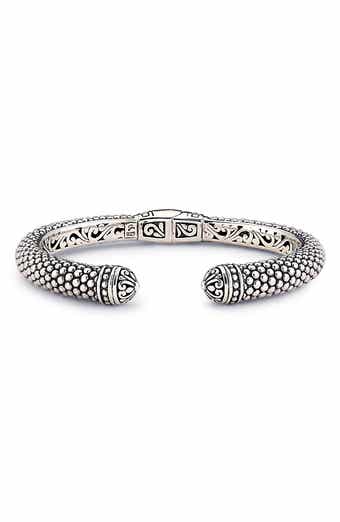 SAMUEL B. Sterling Silver Pebble Design Bangle Bracelet