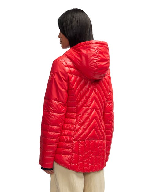 Shop Pajar Esmay Lightweight Mixed Media Quilted Packable Puffer In Current Red