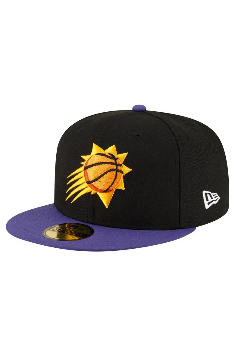 New Era Men's New Era Black/Purple Phoenix Suns 2-Tone 59FIFTY Fitted Hat, Alternate, color, Black
