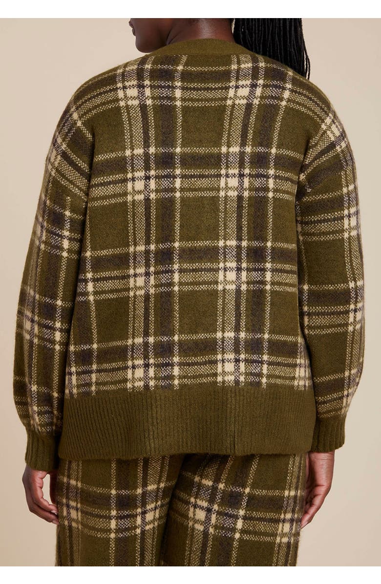 ELOQUII Printed Longline Cardigan, Alternate, color, Twill Plaid