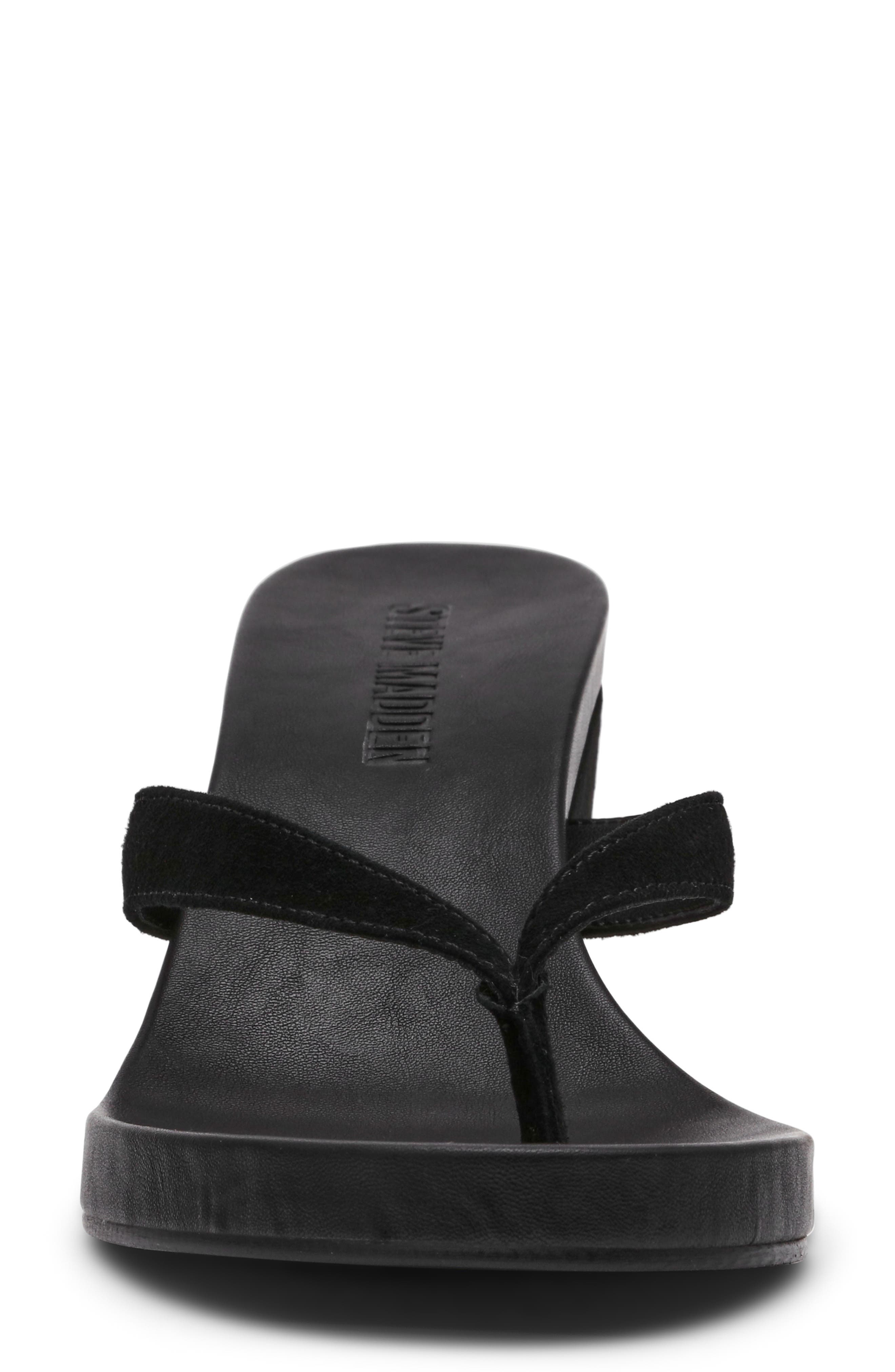 Steve Madden Playing Wedge Sandal, Alternate, color, Black Suede