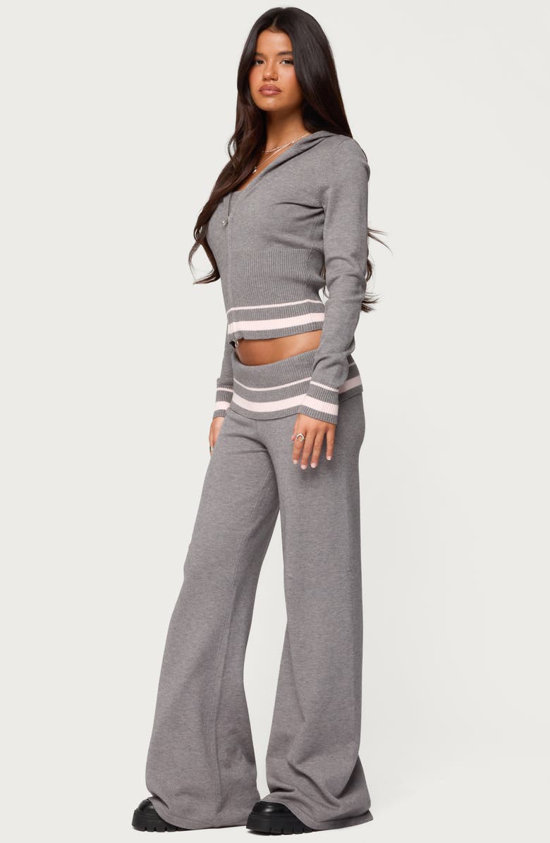 EDIKTED Kaliya Stripe Strapless Knit Top, Alternate, color, Gray-Melange