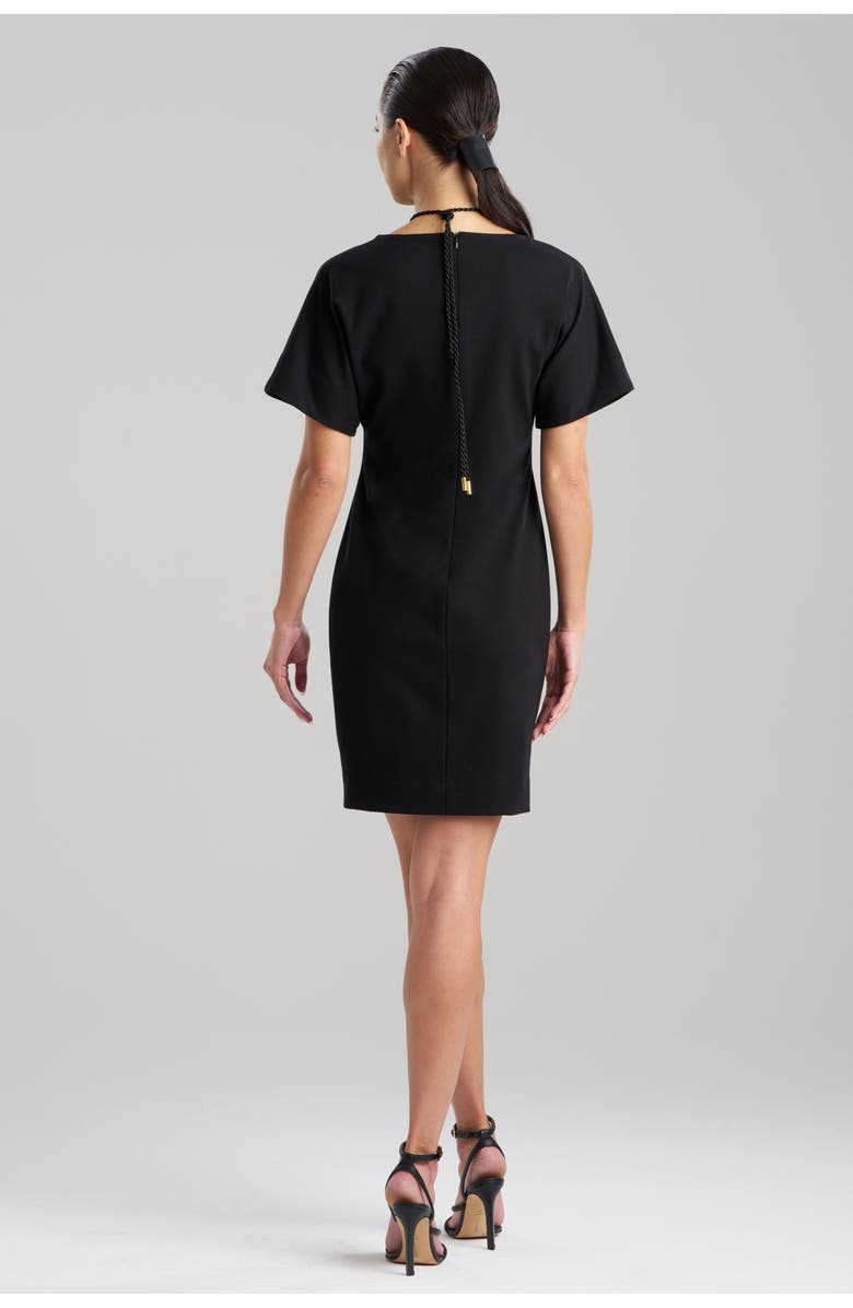 Natori Compact Knit Short Sleeve Sheath Dress, Alternate, color, Black