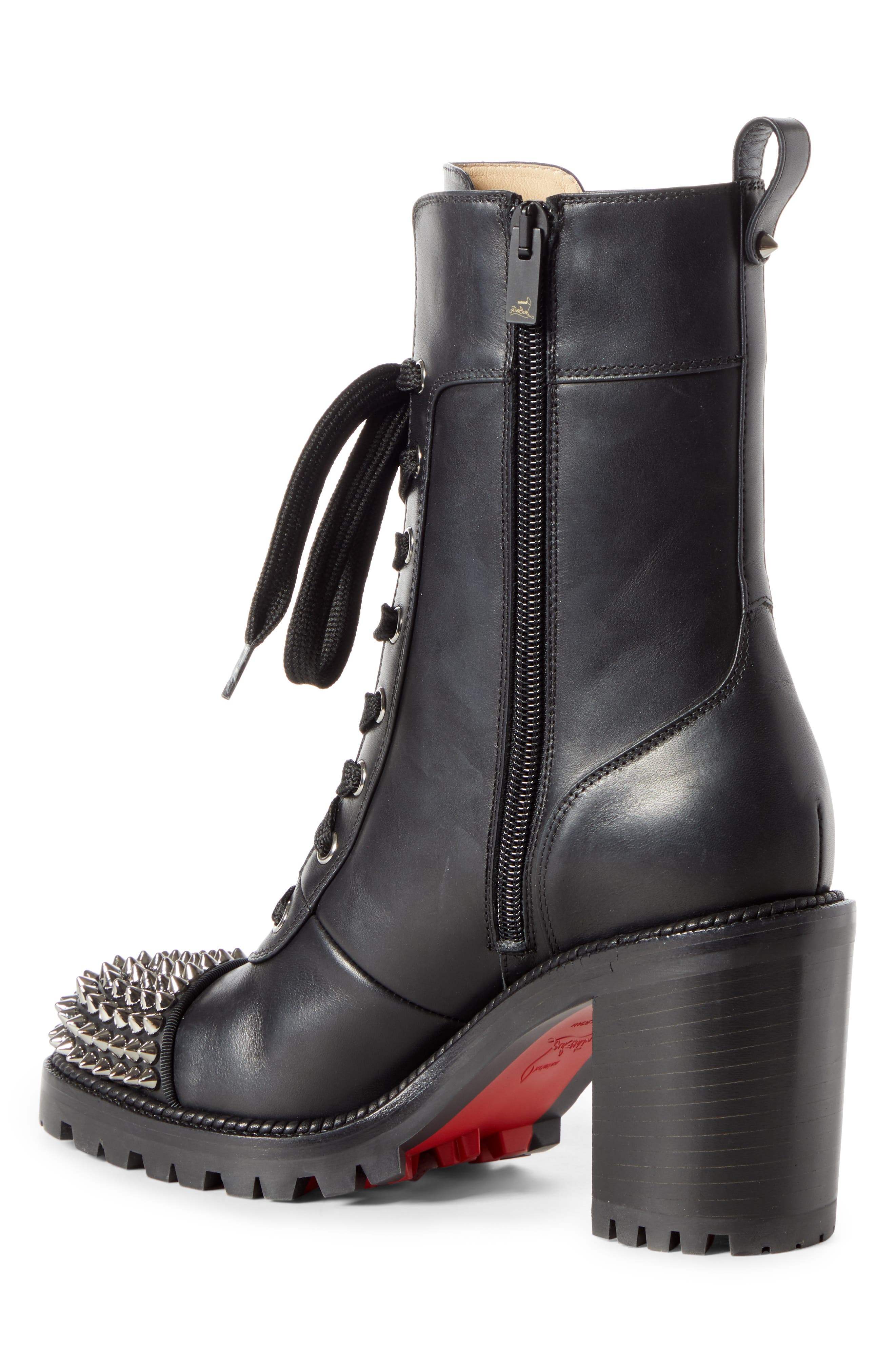 Christian Louboutin Spike Cap Toe Boot, Alternate, color, 
