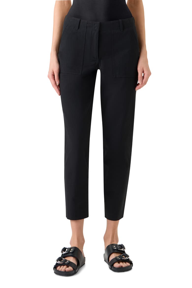 Franco Stretch Cotton Gabardine Slim Ankle Pants, Main, color, BLACK