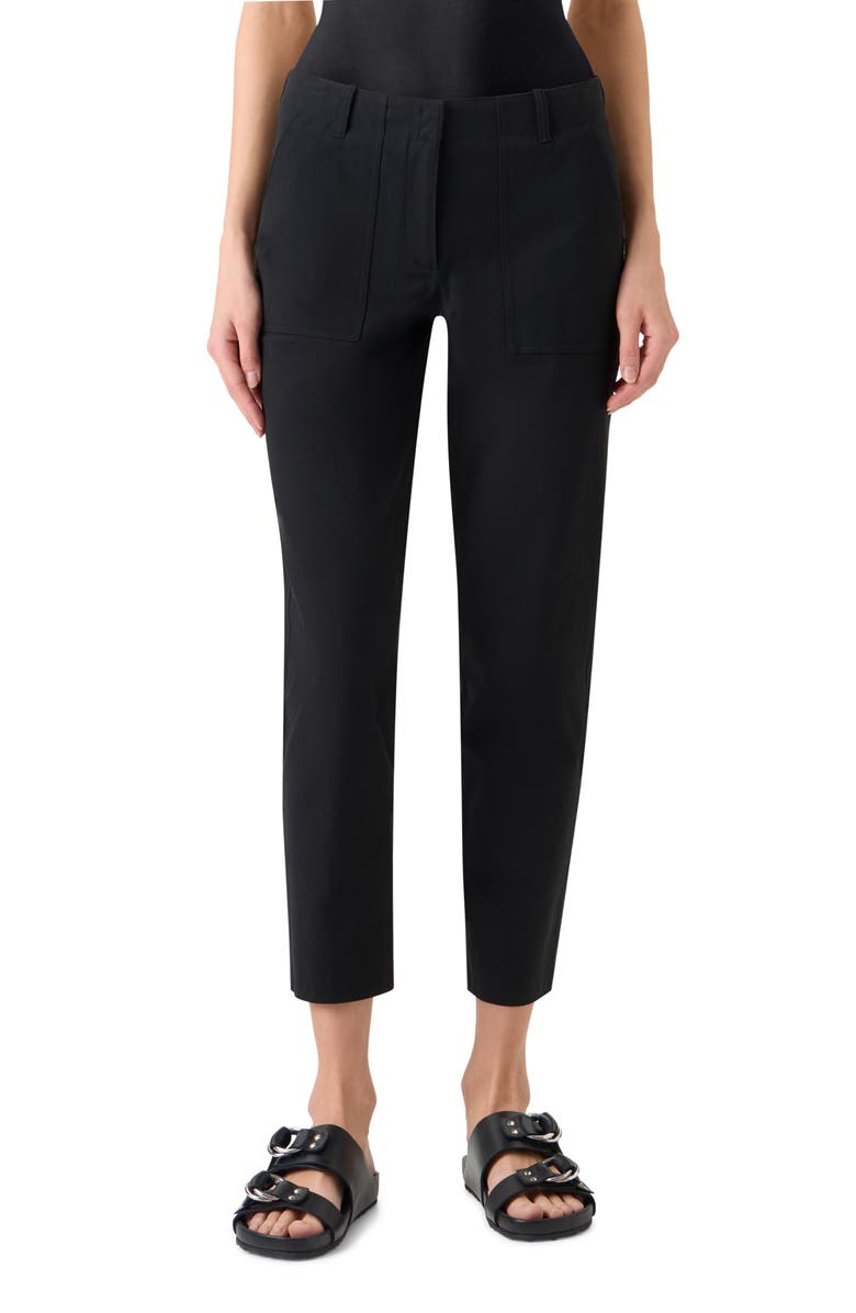 Akris punto Franco Stretch Cotton Gabardine Slim Ankle Pants, Main, color, Black