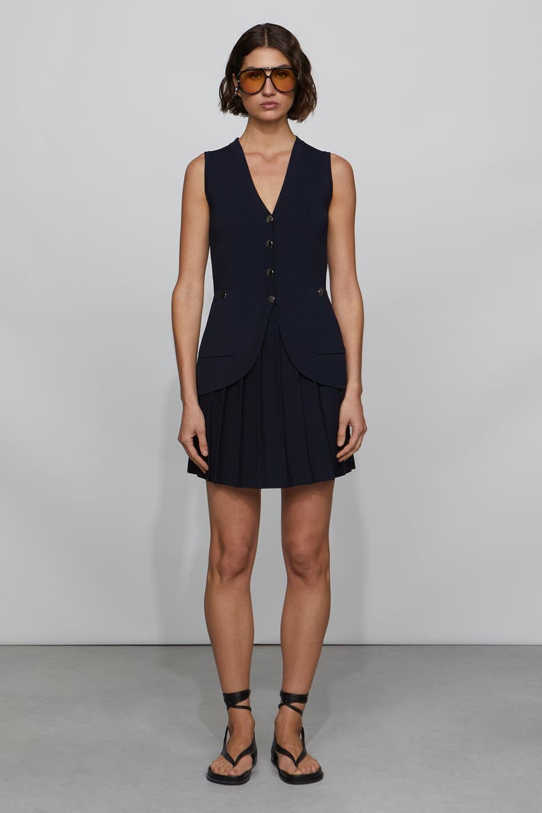 Zoe Knit Vest, Main, color, Dark Navy
