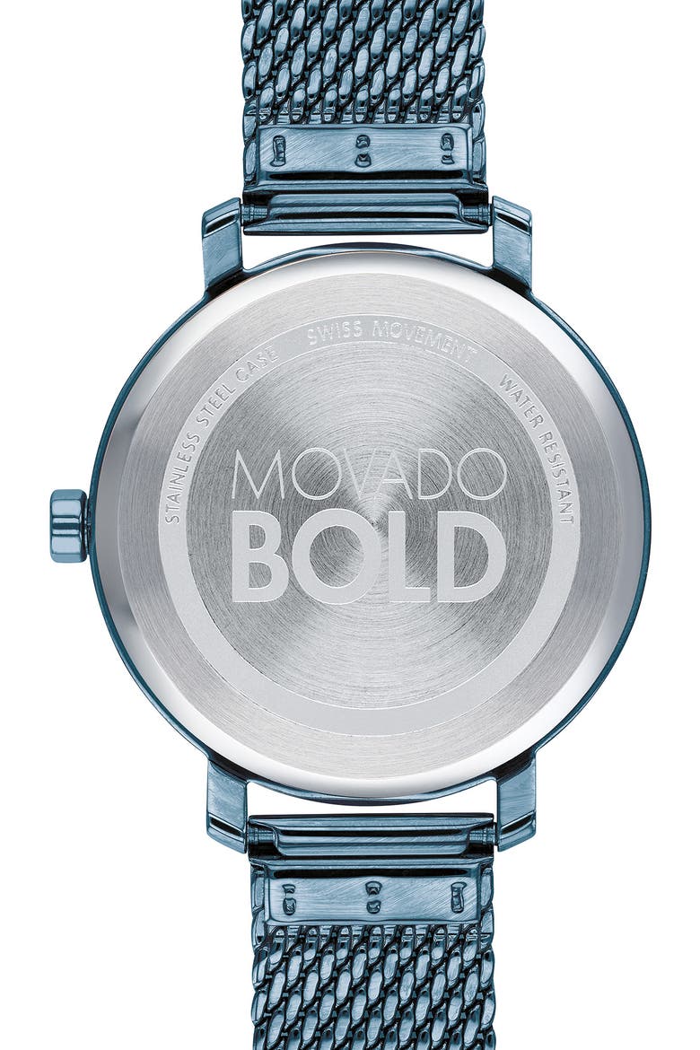 Bold Evolution Mesh Strap Watch, 34mm, Alternate, color, BLUE